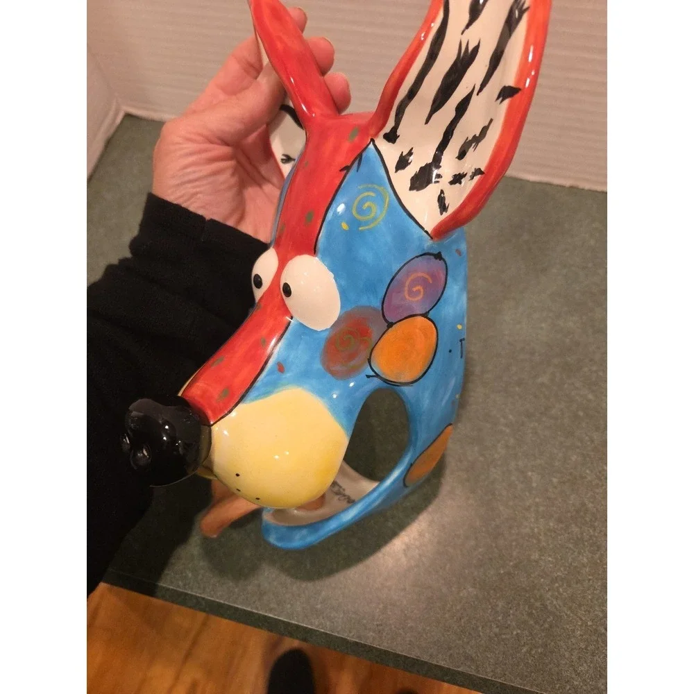 Dottie Dracos by Ganz Colorful Ceramic Dog Wall Hook Hanging Art Whimsy 9
